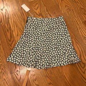Reformation mini skirt A-line in green and white
